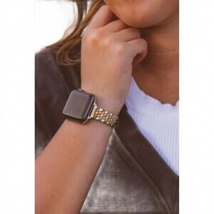 NEW ANDI stainless steel apple watch adjustable link bracelet band in gold and s